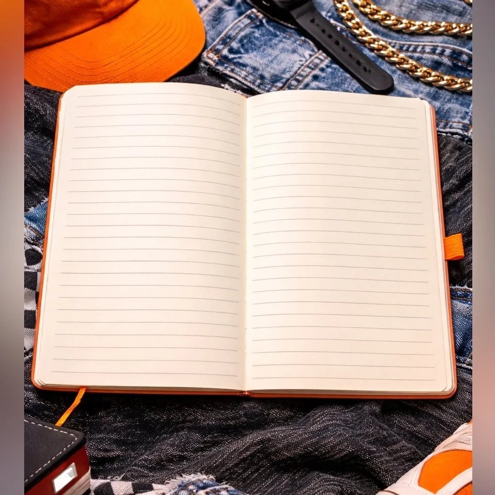 Sneaker Girl Orange Notebook by